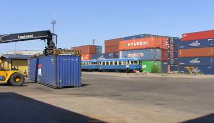 Das ist das Gleisende im Containerhafen Hamina