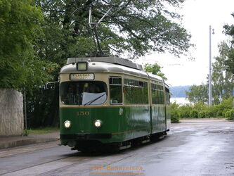 Mit dem aus Ludwigshafen stammenden Wagen 150 wurde eine Stadtrundfahrt unternommen