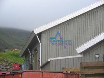 Dieses Wetter war bei der Cairngorm-Standseilbahn völlig fehl am Platz. Basisstation in 637 m ü. N.N.